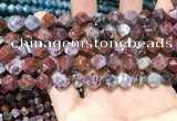 CAG9988 15.5 inches 8mm faceted nuggets red lightning agate beads
