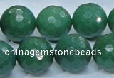CAJ07 15.5 inches 18mm faceted round green aventurine jade beads