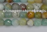CAM1458 15.5 inches 4mm faceted round amazonite beads wholesale