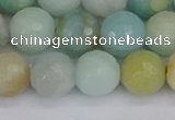 CAM1462 15.5 inches 12mm faceted round amazonite beads wholesale