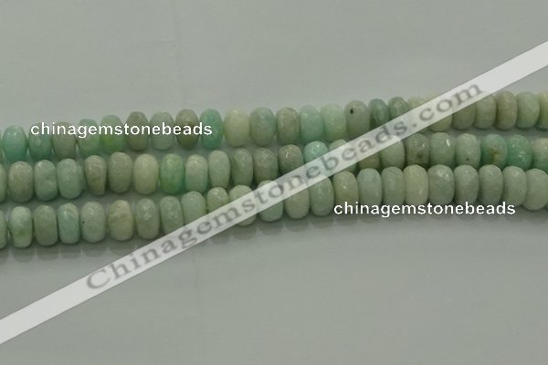 CAM1613 15.5 inches 6*10mm faceted rondelle peru amazonite beads