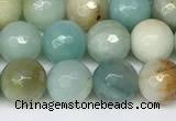 CAM1746 15.5 inches 8mm faceted round amazonite beads wholesale