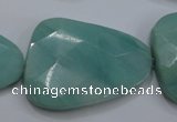 CAM970 15.5 inches 30*40mm faceted freefrom amazonite gemstone beads