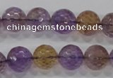 CAN12 15.5 inches 14mm faceted round natural ametrine gemstone beads