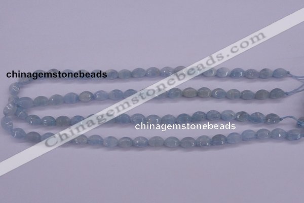 CAQ132 15.5 inches 7*10mm faceted rice natural aquamarine beads