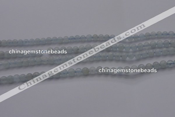 CAQ500 15.5 inches 4mm round natural aquamarine beads