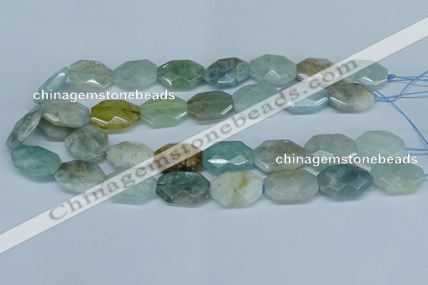 CAQ591 15.5 inches 18*25mm faceted freeform aquamarine beads