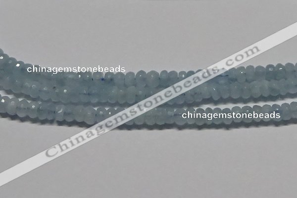 CAQ761 15.5 inches 5*8mm faceted rondelle aquamarine beads