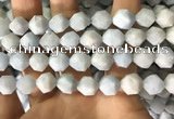 CAQ856 15.5 inches 12mm faceted nuggets aquamarine beads wholesale