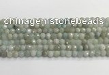 CAQ911 15.5 inches 6mm faceted round aquamarine beads wholesale