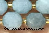 CAQ930 15 inches 9*10mm faceted aquamarine beads wholesale