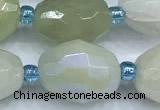 CAQ963 15 inches 9*11mm - 13*18mm faceted nuggets AB-color aquamarine beads