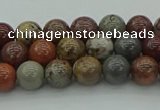 CAR350 15.5 inches 4mm round red artistic jasper beads wholesale