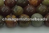 CAR353 15.5 inches 10mm round red artistic jasper beads wholesale