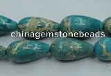 CAT06 15.5 inches 10*20mm teardrop natural aqua terra jasper beads