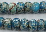 CAT63 15.5 inches 10*14mm rondelle dyed natural aqua terra jasper beads