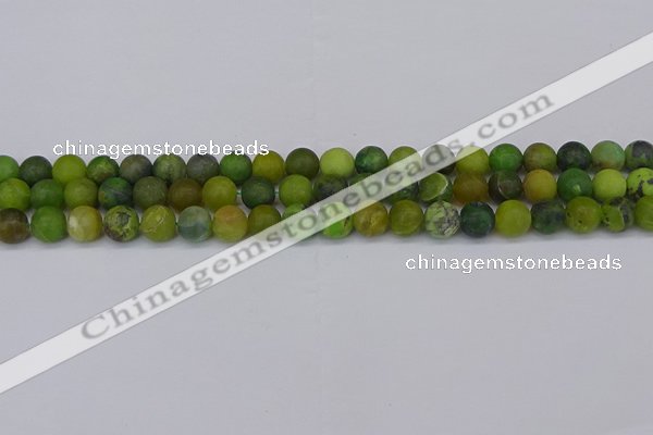 CAU412 15.5 inches 8mm round matte Australia chrysoprase beads