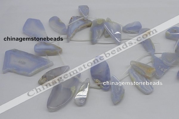 CBC15 15.5 inches freeform blue chalcedony beads wholesale
