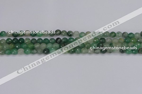 CBC700 15.5 inches 4mm faceted round African green chalcedony beads