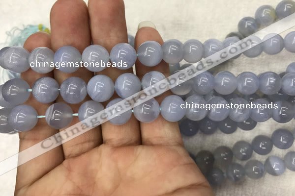 CBC713 15.5 inches 10mm round blue chalcedony beads wholesale
