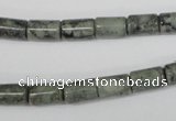 CBD216 15.5 inches 6*9.5mm column green brecciated jasper beads