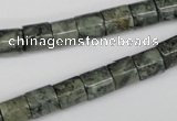 CBD217 15.5 inches 8*8mm column green brecciated jasper beads