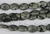 CBD225 15.5 inches 8*10mm oval green brecciated jasper beads