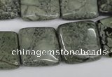 CBD235 15.5 inches 20*20mm square green brecciated jasper beads