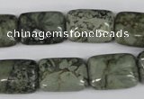 CBD239 15.5 inches 13*18mm rectangle green brecciated jasper beads