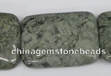 CBD240 15.5 inches 30*40mm rectangle green brecciated jasper beads