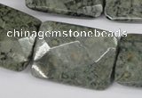 CBD247 15.5 inches  22*30mm faceted rectangle green brecciated jasper beads