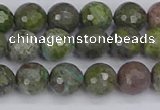 CBG102 15.5 inches 8mm faceted round bronze green gemstone beads