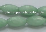 CBJ16 15.5 inches 12*22mm faceted rice jade beads wholesale