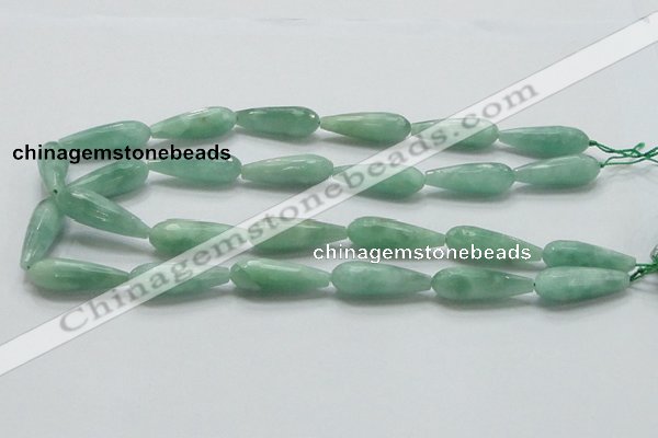 CBJ26 15.5 inches 10*30mm faceted teardrop jade beads wholesale