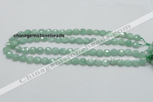 CBJ36 15.5 inches 10mm faceted flat round jade beads wholesale