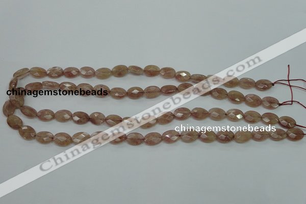 CBQ250 15.5 inches 8.5*12mm faceted oval strawberry quartz beads