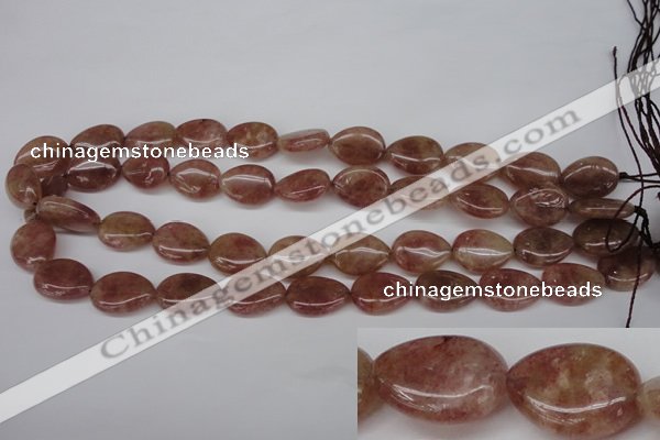 CBQ283 15.5 inches 13*18mm flat teardrop strawberry quartz beads