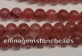 CBQ352 15.5 inches 8mm round natural strawberry quartz beads