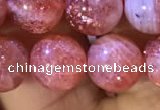 CBQ561 15.5 inches 10mm round golden strawberry quartz beads
