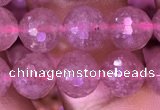 CBQ688 15.5 inches 8mm faceted round strawberry quartz gemstone beads