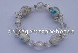 CBR29 5pcs imitation Swarovski crystal & lampwork glass beads bracelet