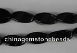 CBS214 15.5 inches 8*16mm twisted rice blackstone beads wholesale