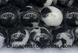 CBW185 15 inches 8mm round black & white jasper beads, 2mm hole