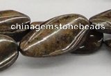 CBZ16 15.5 inches 18*35mm twisted oval bronzite gemstone beads