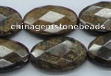 CBZ19 15.5 inches 20*30mm faceted oval bronzite gemstone beads