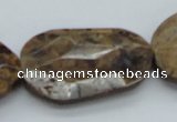 CBZ20 15.5 inches 30*35mm faceted freeform bronzite gemstone beads