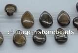 CBZ23 15.5 inches 10*15mm flat teardrop bronzite gemstone beads