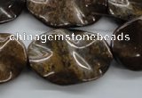 CBZ323 15.5 inches 20*30mm wavy oval bronzite gemstone beads wholesale
