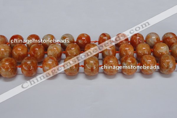 CCA461 15.5 inches 15*20mm rondelle orange calcite gemstone beads