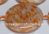 CCA480 15.5 inches 40mm flat round orange calcite gemstone beads